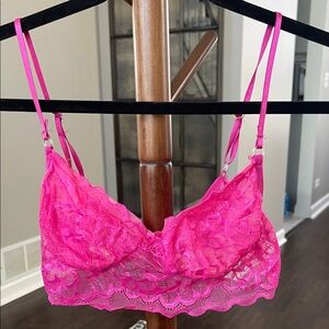 Lace Bralette in Vibrant Pink
